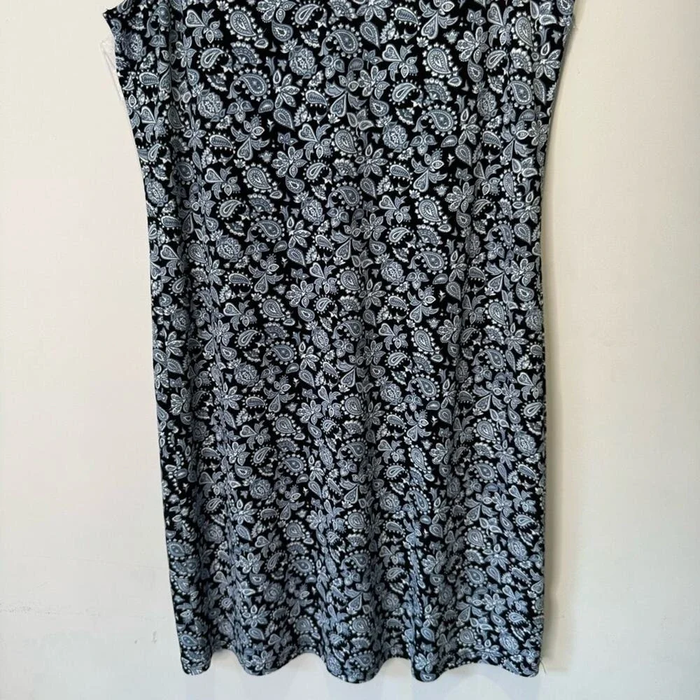 NWT Michael Kors Paisley Boho‎ Soft Stretch Mini V-neck Sleeveless Dress XS Blue